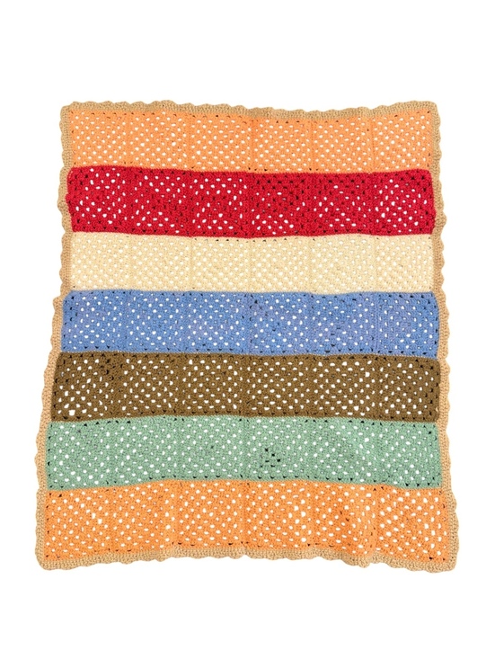 Other - hand-crocheted multicolor striped baby/crib blanket